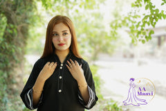 AM Black Cord Set Lawn Dress