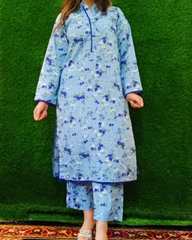All-over Printed 2/3-piece Stitched Lawn Dress