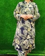 All-over Printed 2/3-piece Stitched Lawn Dress