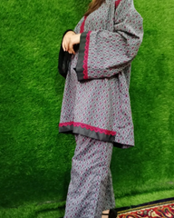 All-over Printed 2/3-piece Stitched Lawn Dress