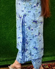 All-over Printed 2/3-piece Stitched Lawn Dress