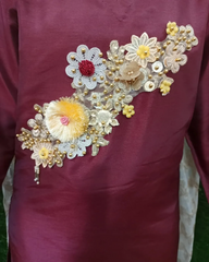 Kattan Silk 3-piece Stitched Embroidered Dress