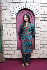 All-over Printed 3-piece Stitched Lawn Dress