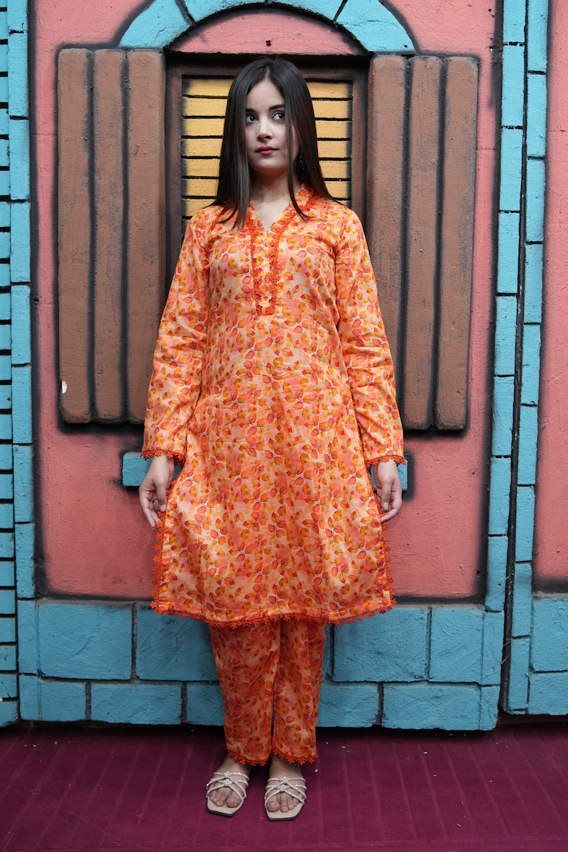 All-over Printed Stitched 3-piece Lawn Dress