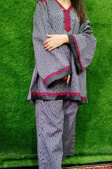 All-over Printed 2/3-piece Stitched Lawn Dress
