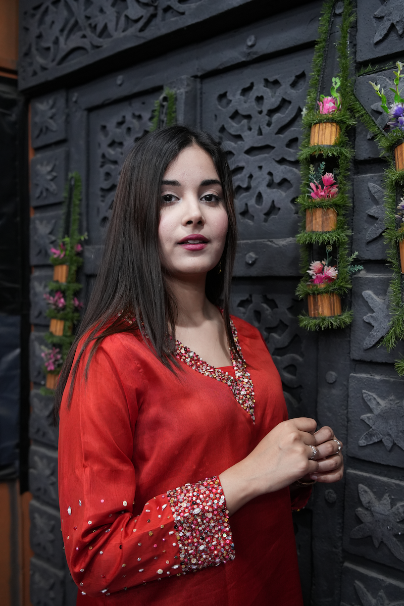 Kattan Silk Stitched 2-piece Embroidered Dress