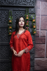 Kattan Silk Stitched 2-piece Embroidered Dress